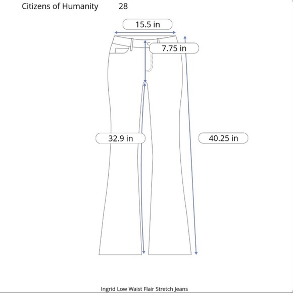 Citizens of Humanity • Ingrid #002 Stretch Low Waist Flair, Medium Wash, Size 28 - Picture 16 of 16
